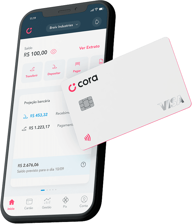 Imagem de celular e cartão